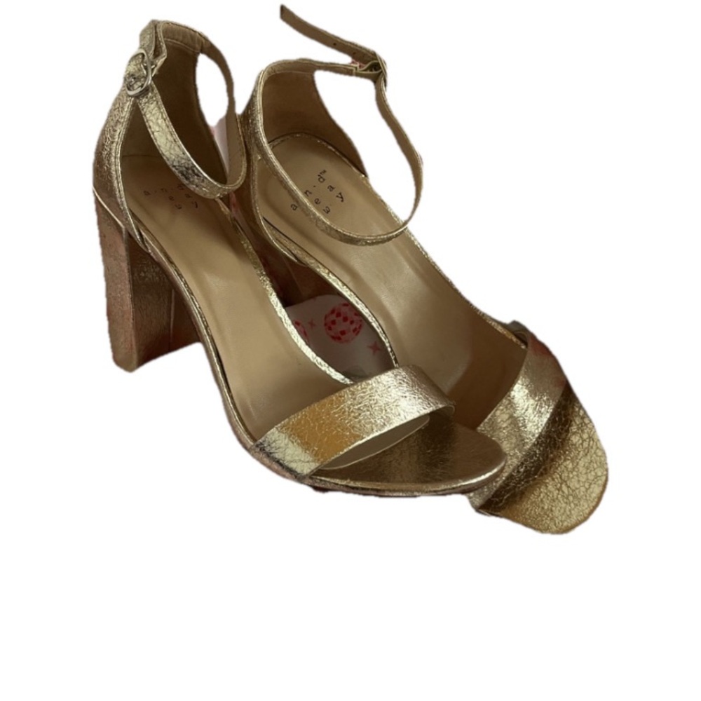 Used “A New Day” Gold Block Heel Sandals – [7.5]